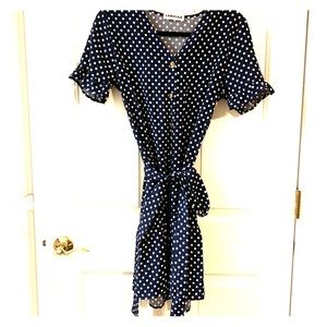 Navy blue striped summer dress